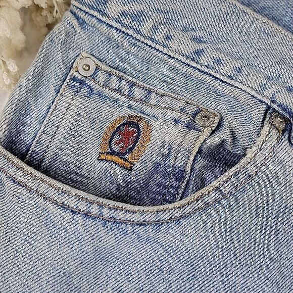 Vintage‎ TOMMY HILFIGER Big Tag Baggy Fit Jean Shorts [SIZE 33] - Picture 3 of 9
